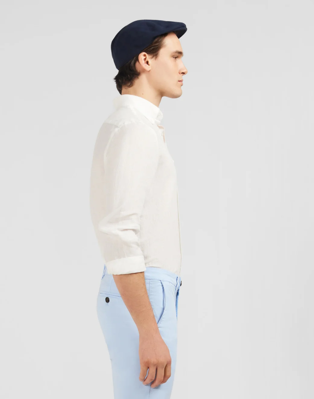 Plain Linen Shirt in White