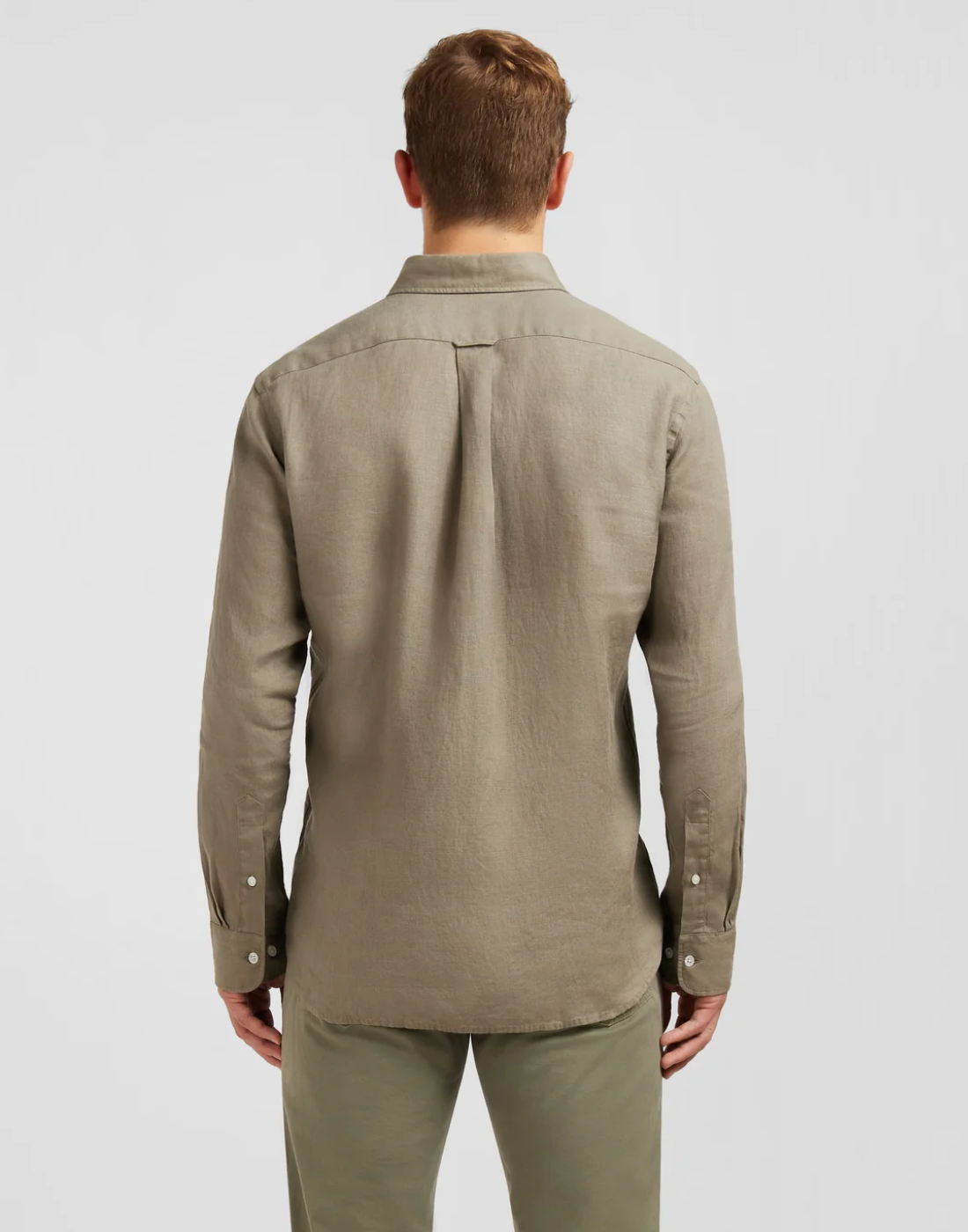 Plain Linen Shirt in Khaki