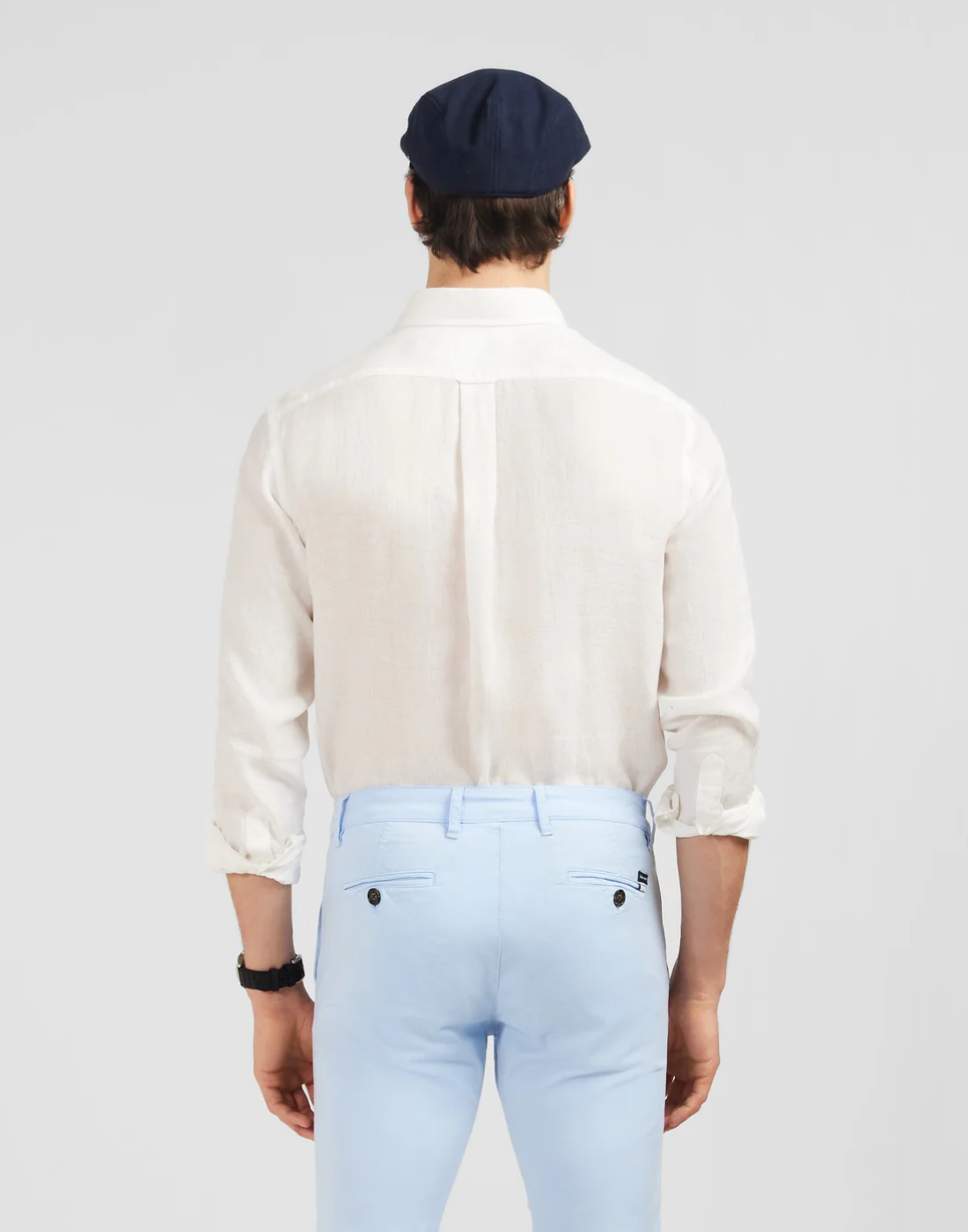 Plain Linen Shirt in White