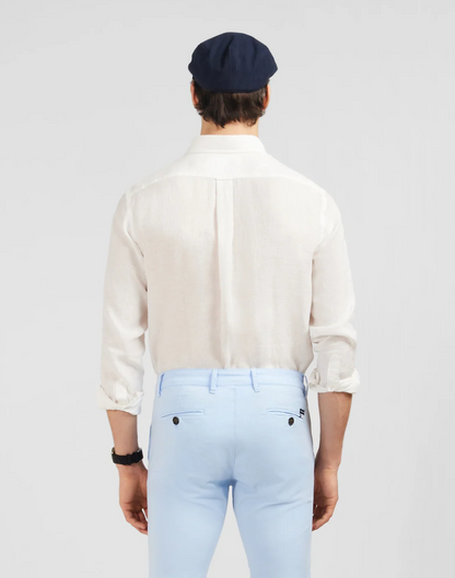 Plain Linen Shirt in White