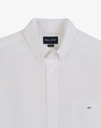 Plain Linen Shirt in White