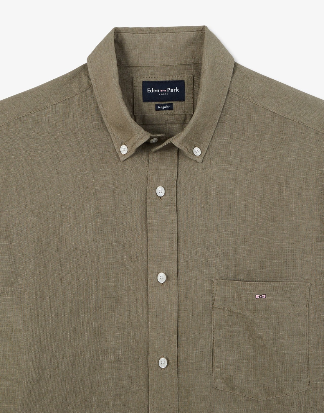 Plain Linen Shirt in Khaki