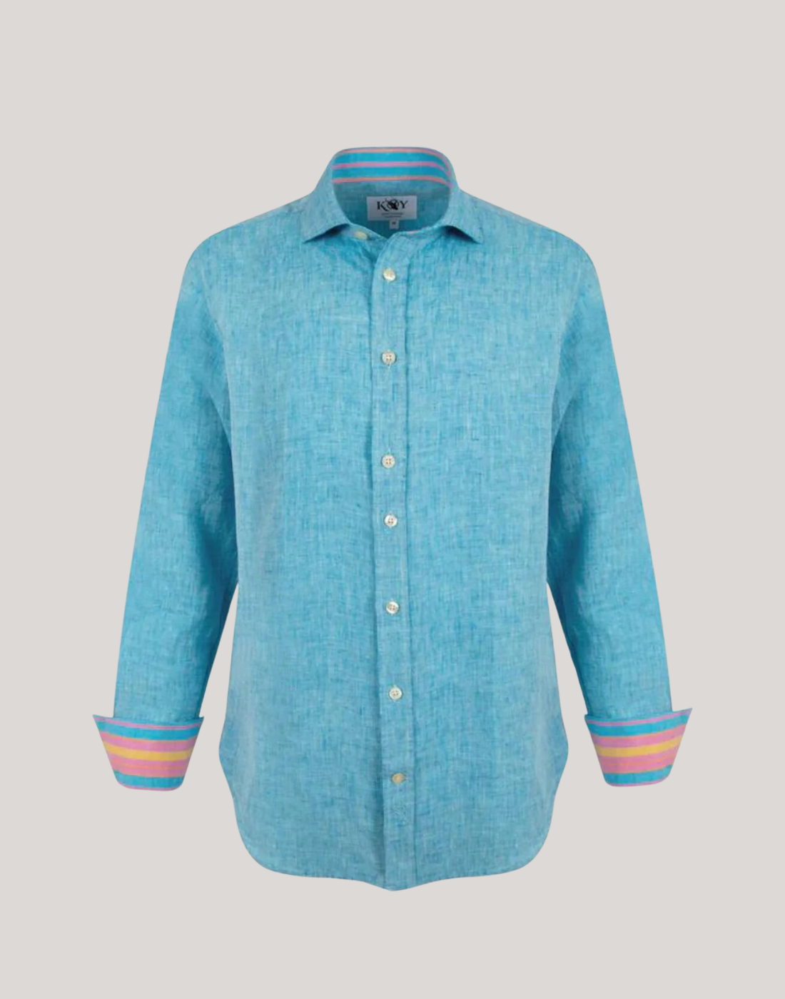 Kikoy Linen Shirt in Turquoise