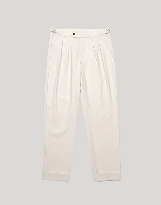 Oxford Pleated Trousers in Beige