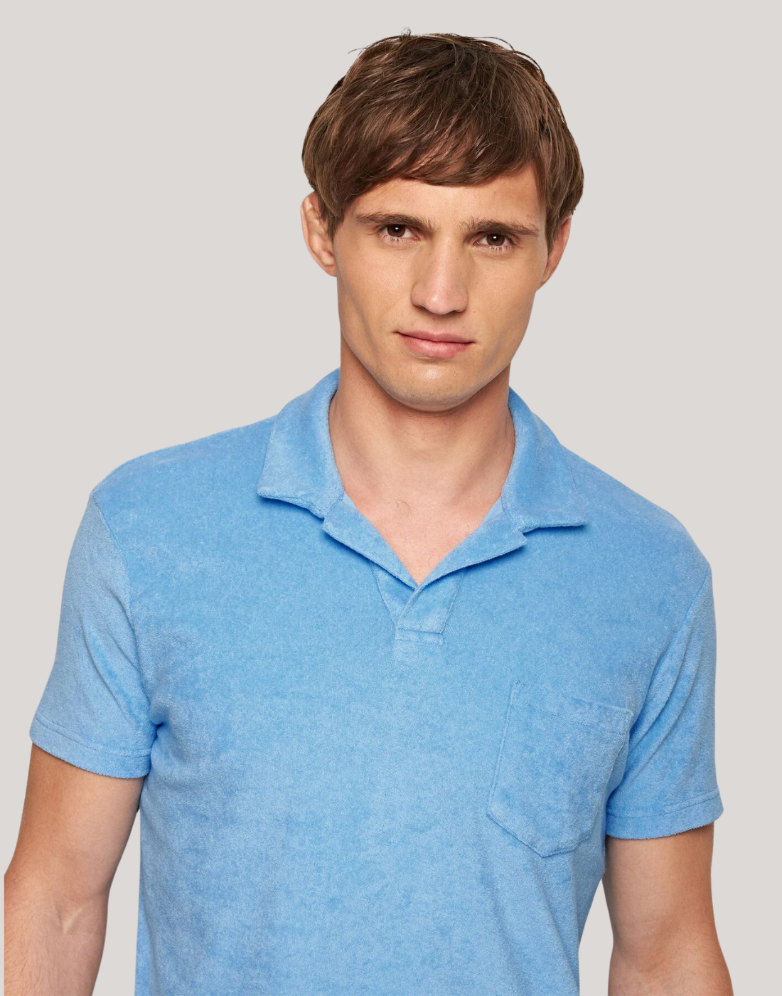 Towelling Resort Polo Shirt in Blue